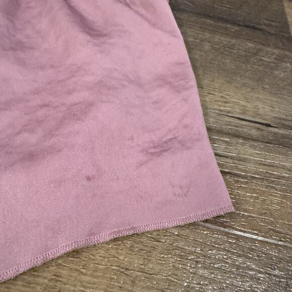 Victoria’s Secret Pink Satin Lace Trim Pajama Set XS Cami Shorts Coquette STAIN - Picture 4 of 9